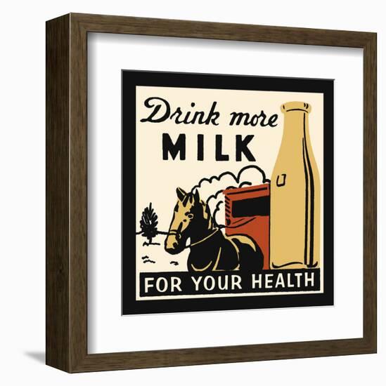 Drink more Milk for your Health-Retro Series-Framed Art Print