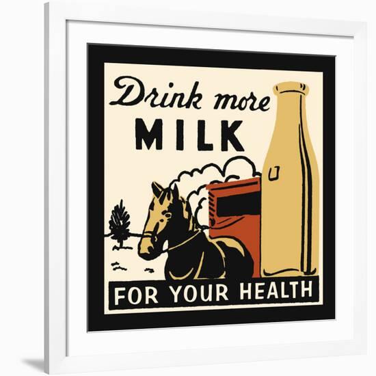 Drink more Milk for your Health-Retro Series-Framed Art Print