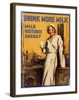 Drink More Milk Poster-null-Framed Art Print