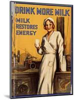 Drink More Milk Poster-null-Mounted Art Print