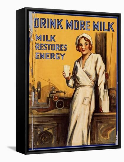 Drink More Milk Poster-null-Framed Stretched Canvas