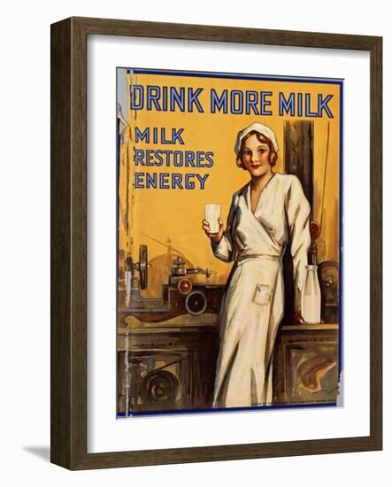 Drink More Milk Poster-null-Framed Art Print