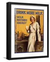 Drink More Milk Poster-null-Framed Art Print