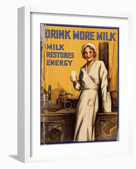 Drink More Milk Poster-null-Framed Art Print