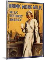 Drink More Milk Poster-null-Mounted Art Print