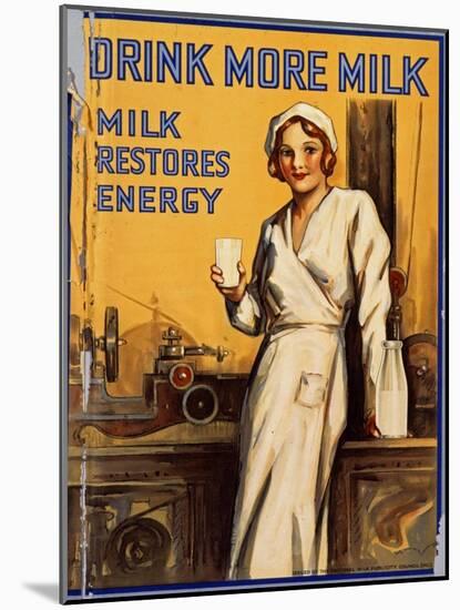 Drink More Milk Poster-null-Mounted Art Print