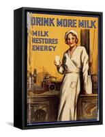 Drink More Milk Poster-null-Framed Stretched Canvas