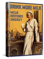 Drink More Milk Poster-null-Stretched Canvas