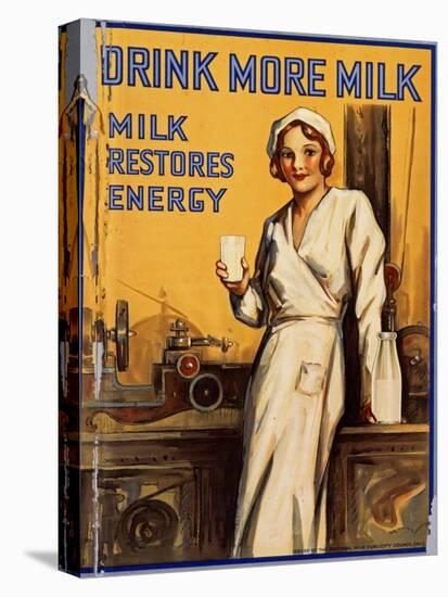 Drink More Milk Poster-null-Stretched Canvas