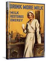 Drink More Milk Poster-null-Stretched Canvas
