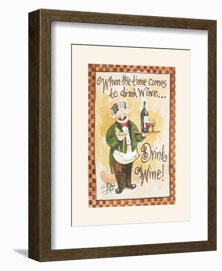 Drink Wine-Jerrianne VanDyk-Framed Art Print