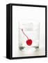 Drink with Ice Cubes and Cocktail Cherry-null-Framed Stretched Canvas