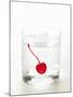 Drink with Ice Cubes and Cocktail Cherry-null-Mounted Photographic Print