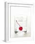 Drink with Ice Cubes and Cocktail Cherry-null-Framed Photographic Print