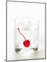 Drink with Ice Cubes and Cocktail Cherry-null-Mounted Photographic Print