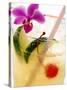 Drink with Lime, Ice, Cocktail Cherry and Orchid-Foodcollection-Stretched Canvas