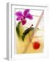 Drink with Lime, Ice, Cocktail Cherry and Orchid-Foodcollection-Framed Photographic Print