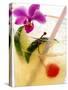 Drink with Lime, Ice, Cocktail Cherry and Orchid-Foodcollection-Stretched Canvas