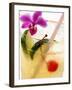 Drink with Lime, Ice, Cocktail Cherry and Orchid-Foodcollection-Framed Photographic Print