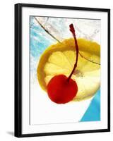 Drink with Slice of Lemon and Cocktail Cherry (Detail)-Foodcollection-Framed Photographic Print