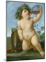 Drinking Bacchus Portrayed as a Boy, C. 1623-Guido Reni-Mounted Giclee Print