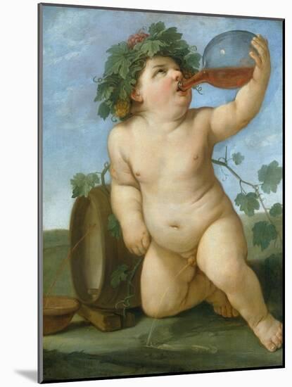 Drinking Bacchus Portrayed as a Boy, C. 1623-Guido Reni-Mounted Giclee Print