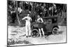 Drinking by a Car on the Beach-null-Mounted Photographic Print