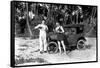 Drinking by a Car on the Beach-null-Framed Stretched Canvas