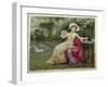 Drinking Coffee and Reading in the Garden-Edward Killingworth Johnson-Framed Giclee Print