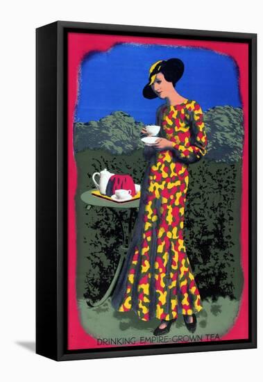 Drinking Empire Grown Tea, from the Series 'Drink Empire Grown Tea'-Harold Sandys Williamson-Framed Stretched Canvas