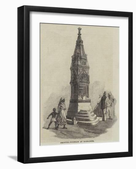 Drinking-Fountain at Barbadoes-null-Framed Giclee Print