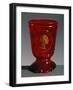 Drinking Glass in Cut Crystal with Medallion, Harrach Glassworks, 1820-1830, Novi Svet, Bohemia-null-Framed Giclee Print