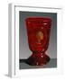 Drinking Glass in Cut Crystal with Medallion, Harrach Glassworks, 1820-1830, Novi Svet, Bohemia-null-Framed Giclee Print