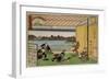 Drinking Party at Restaurant Kawachiro (Kawachiro? / Hiroshige-Ga)-Ando Hiroshige-Framed Art Print