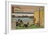 Drinking Party at Restaurant Kawachiro (Kawachiro? / Hiroshige-Ga)-Ando Hiroshige-Framed Art Print