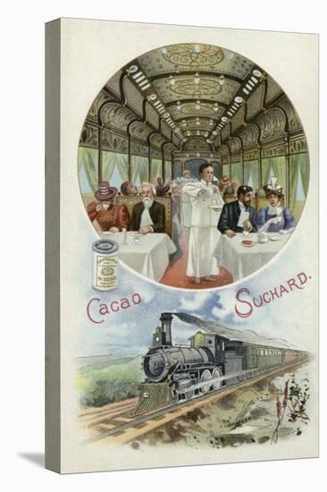 Drinking Suchard Cocoa in the Dining Car of a Train-null-Stretched Canvas