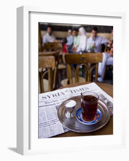 Drinking Tea in the Famous Al Nawfara Cafe in Old Damascus, Syria-Julian Love-Framed Photographic Print