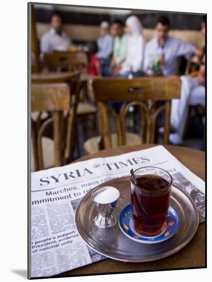 Drinking Tea in the Famous Al Nawfara Cafe in Old Damascus, Syria-Julian Love-Mounted Photographic Print
