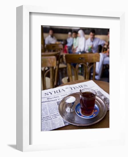 Drinking Tea in the Famous Al Nawfara Cafe in Old Damascus, Syria-Julian Love-Framed Photographic Print