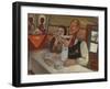 Drinking Tea, (Oil on Canvas)-Sergei Yurevich Sudeikin-Framed Giclee Print