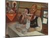 Drinking Tea, (Oil on Canvas)-Sergei Yurevich Sudeikin-Mounted Giclee Print