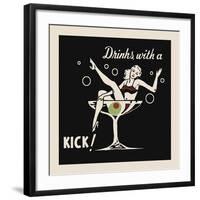 Drinks with a Kick-Retro Series-Framed Art Print