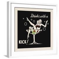 Drinks with a Kick-Retro Series-Framed Art Print