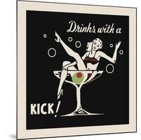 Drinks with a Kick-Retro Series-Mounted Art Print