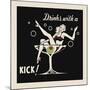 Drinks with a Kick-Retro Series-Mounted Art Print