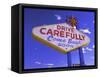 Drive Carefully Sign, Las Vegas, Nevada, USA-Gavin Hellier-Framed Stretched Canvas