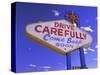 Drive Carefully Sign, Las Vegas, Nevada, USA-Gavin Hellier-Stretched Canvas