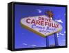 Drive Carefully Sign, Las Vegas, Nevada, USA-Gavin Hellier-Framed Stretched Canvas