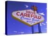 Drive Carefully Sign, Las Vegas, Nevada, USA-Gavin Hellier-Stretched Canvas