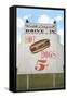Drive-In, Five Cent Hot Dog Sign, Roadside Retro-null-Framed Stretched Canvas